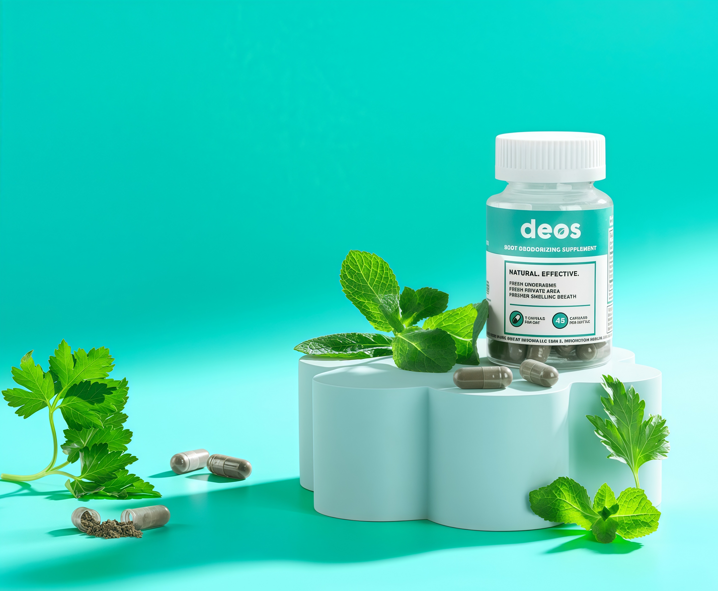 DEOS Internal Deodorant Supplement – Full Body Deodorizer for Gut Health, Skin Health, Detox & Digestion Support – Natural Odor Control Chlorophyll Pills | 30 Capsules